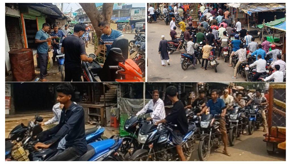 রাজস্থলীতে জ্বালানি তেল যেন সোনার হরিণ, তীব্র তেল সংকটে দিশেহারা চালকরা।